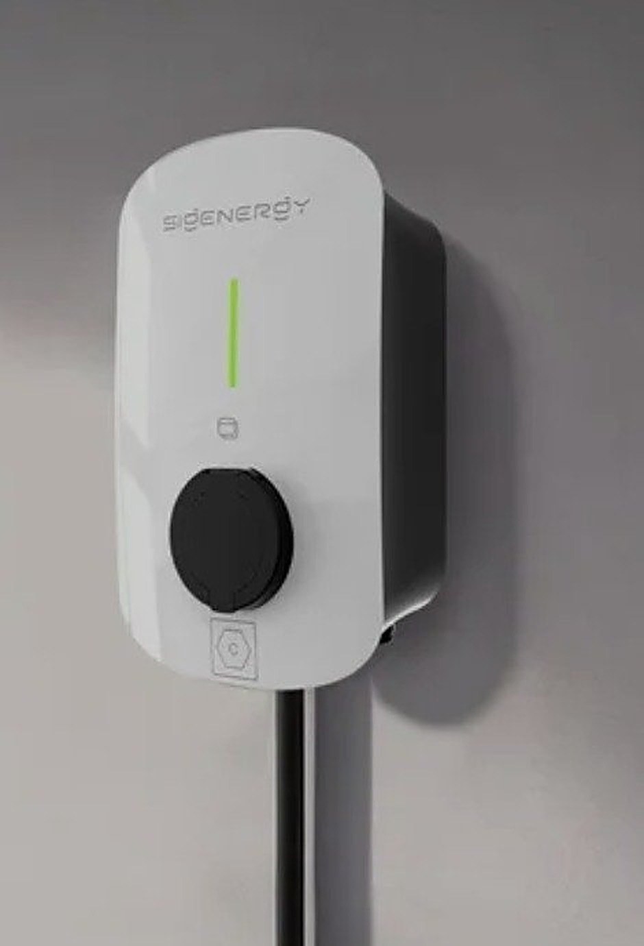 Close-up of a wall-mounted Sigenergy EV AC charger unit